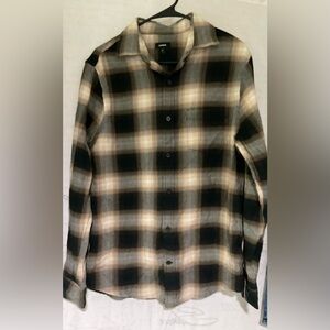 Men’s Express size small plaid button down shirt.